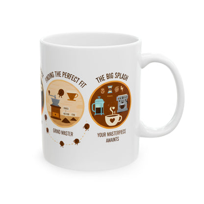 Bean to Cup Coffee Journey Ceramic Mug (11oz)