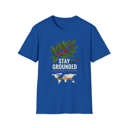 Stay Grounded Coffee Tee — Botanical Coffee Plant Map T‑Shirt