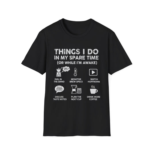 Things I Do Coffee Nerd T-Shirt - Home Barista & Brew Specs Tee