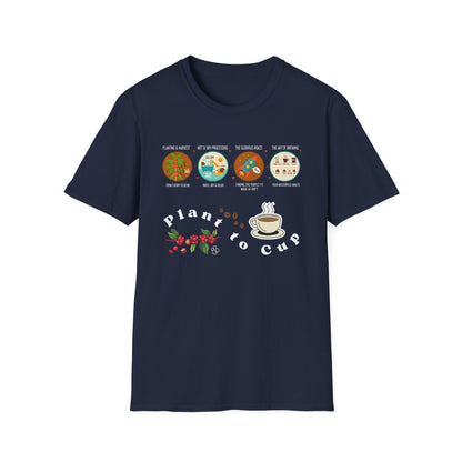 Plant to Cup: The Coffee Journey Infographic T-Shirt - Premium Coffee Nerd Apparel