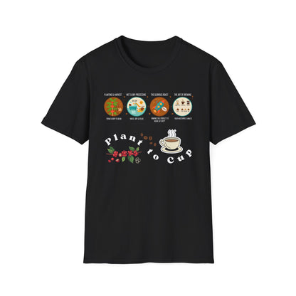 Plant to Cup: The Coffee Journey Infographic T-Shirt - Premium Coffee Nerd Apparel