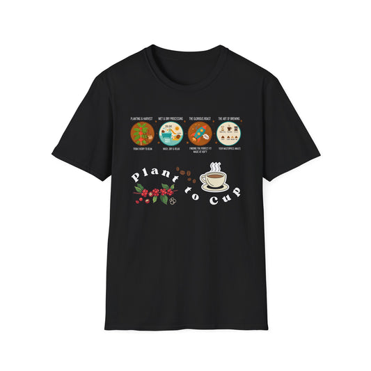 Plant to Cup: The Coffee Journey Infographic T-Shirt - Premium Coffee Nerd Apparel