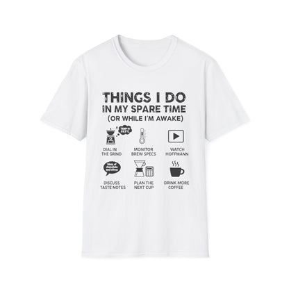 Things I Do Coffee Nerd T-Shirt - Home Barista & Brew Specs Tee