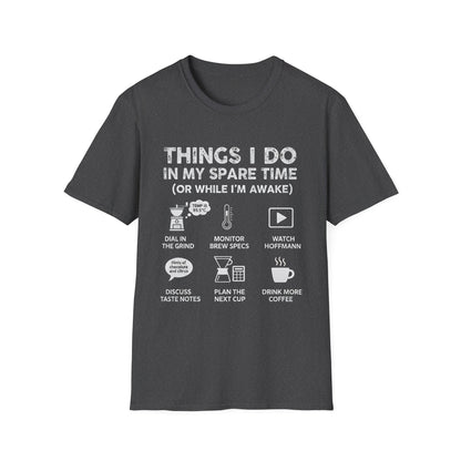 Things I Do Coffee Nerd T-Shirt - Home Barista & Brew Specs Tee