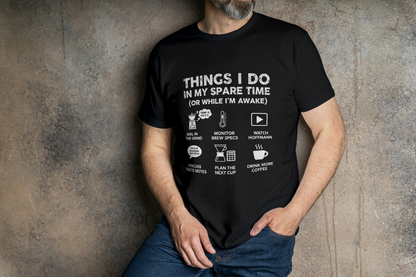 Things I Do Coffee Nerd T-Shirt - Home Barista & Brew Specs Tee