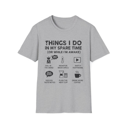 Things I Do Coffee Nerd T-Shirt - Home Barista & Brew Specs Tee