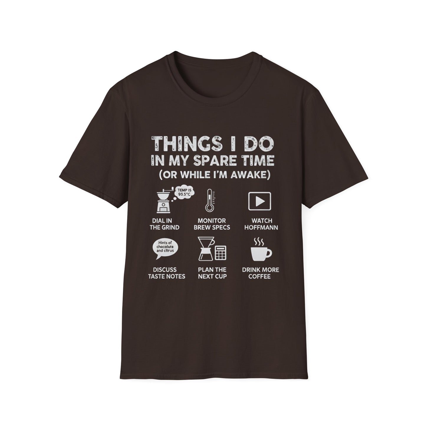 Things I Do Coffee Nerd T-Shirt - Home Barista & Brew Specs Tee