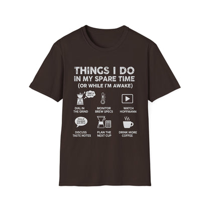 Things I Do Coffee Nerd T-Shirt - Home Barista & Brew Specs Tee