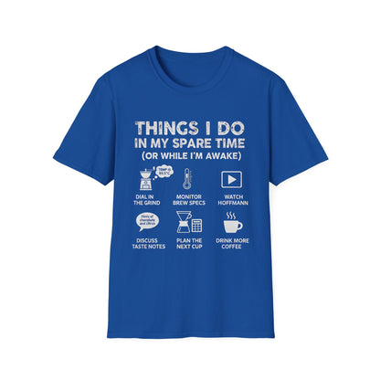 Things I Do Coffee Nerd T-Shirt - Home Barista & Brew Specs Tee