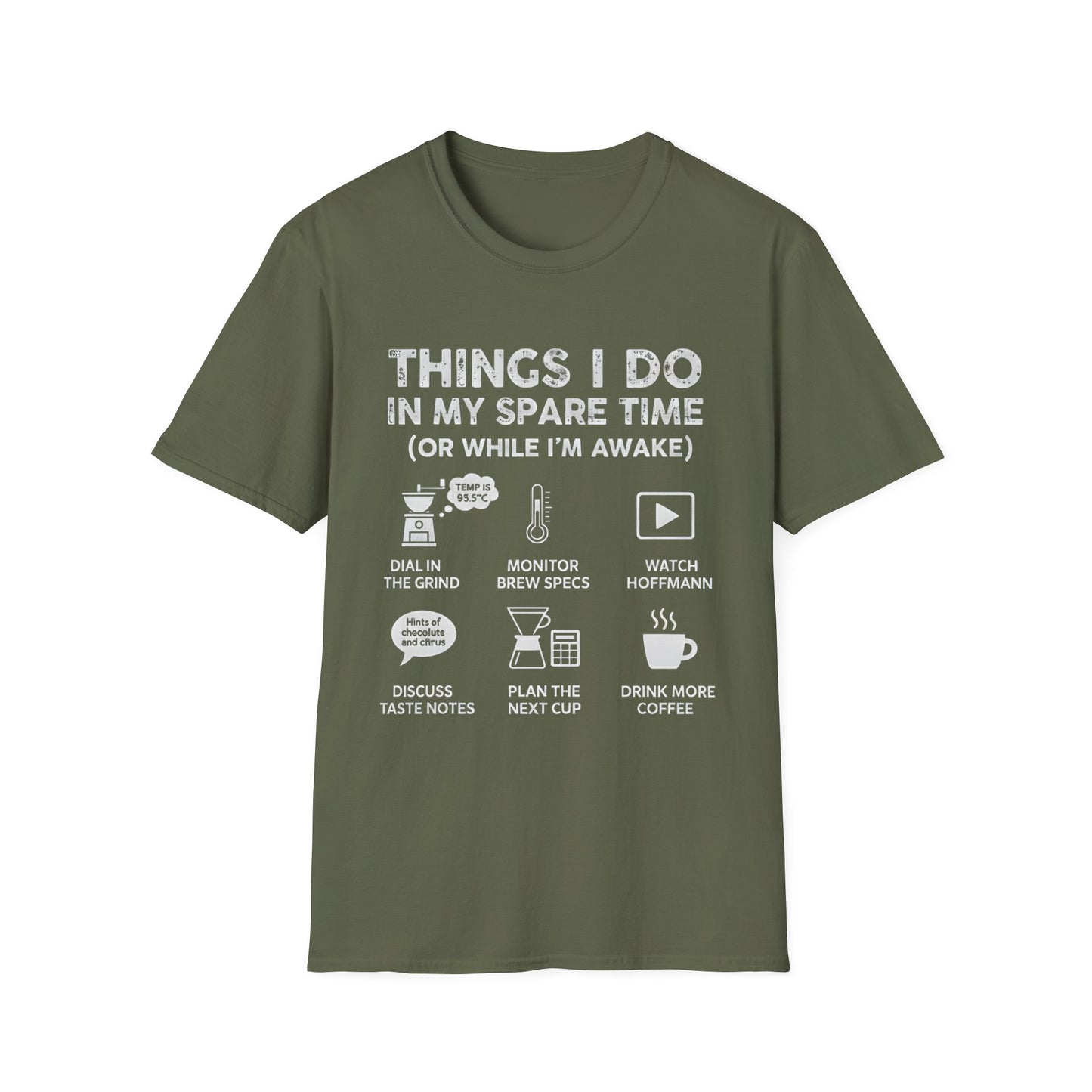 Things I Do Coffee Nerd T-Shirt - Home Barista & Brew Specs Tee