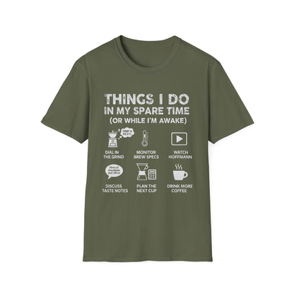 Things I Do Coffee Nerd T-Shirt - Home Barista & Brew Specs Tee