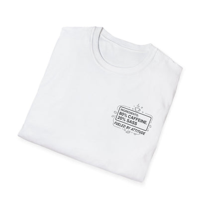 80% Caffeine 20% Sass T-Shirt | Premium Coffee Graphic Tee