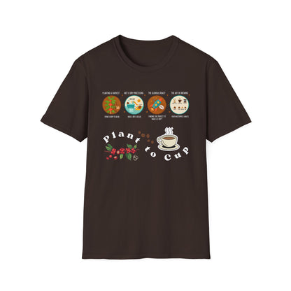Plant to Cup: The Coffee Journey Infographic T-Shirt - Premium Coffee Nerd Apparel